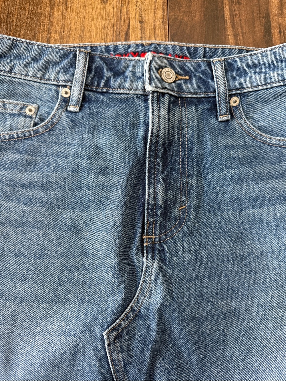 Lucky Brand Denim Pencil Skirt in Medium Blue- midi Jean skirt like new - Picture 4 of 9